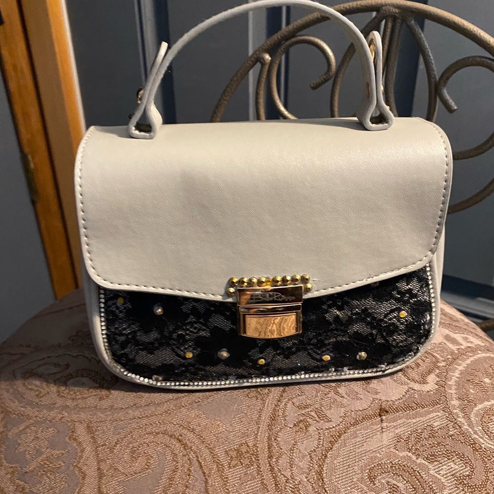 Black and White Mini Bag with Starry Design